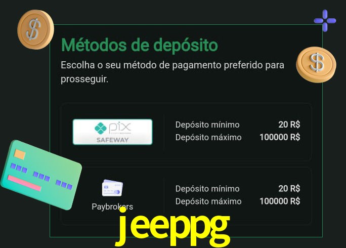 O cassino jeeppg oferece uma grande variedade de métodos de pagamento